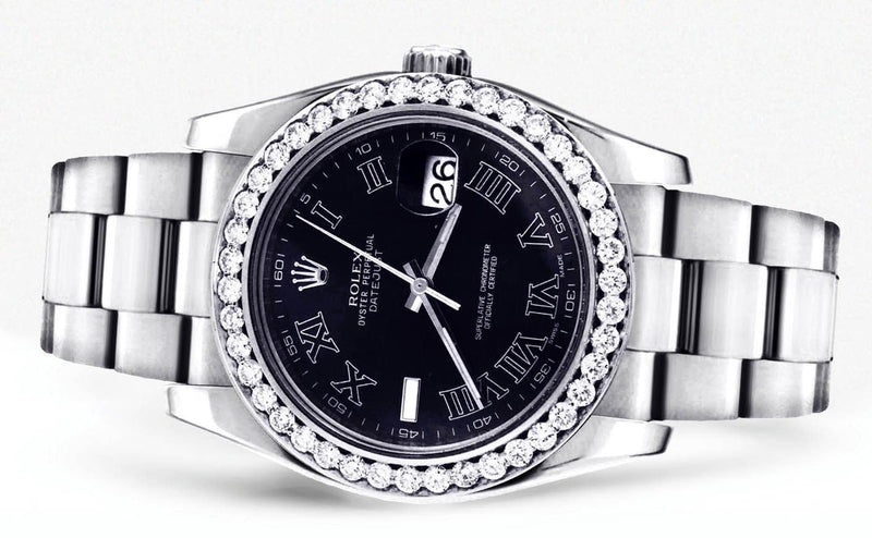 Diamond Rolex Datejust 2 | Stainless Steel | Black Roman Numeral Dial | 41 MM
