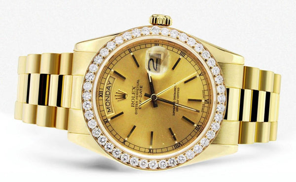 Diamond Rolex Day-Date | 18K Yellow Gold | 36 Mm