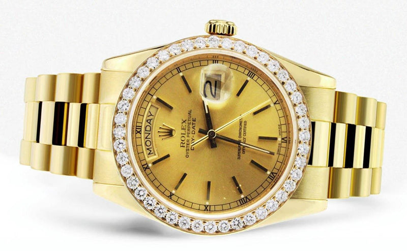 Diamond Rolex Day-Date | 18K Yellow Gold | 36 Mm