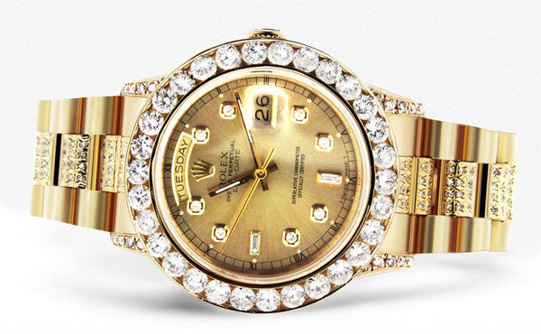 Diamond Rolex Day-Date | 18K Yellow Gold