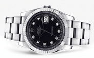 ROLEX DATEJUST 2 41 MM | STEEL WATCH | OYSTER BAND | BLACK DIAMOND DIAL | 18K FLUTED BEZEL