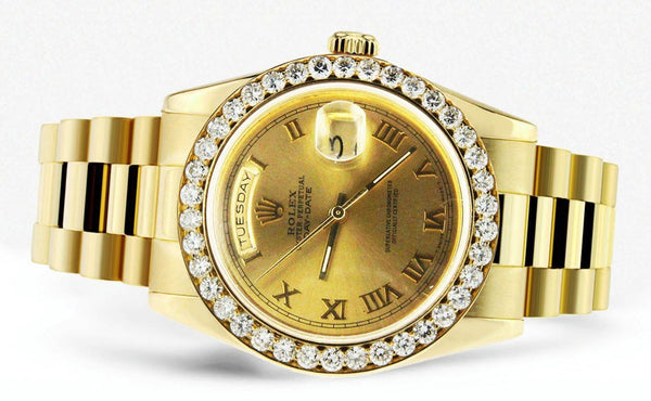 Diamond Rolex Day-Date | 18K Yellow Gold