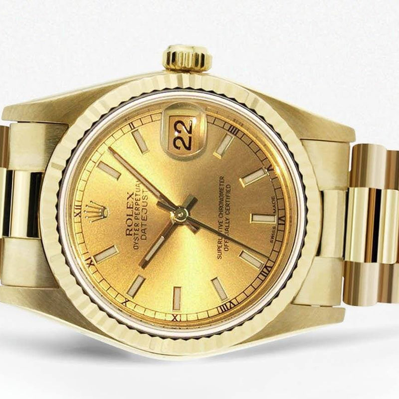 Rolex Datejust Watch For Women | 18K Yellow Gold | 31 Mm