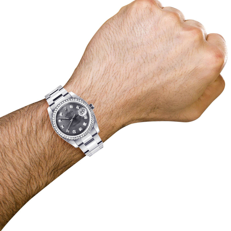 Diamond Rolex Date | Stainless Steel