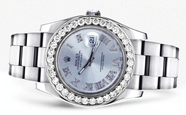 Diamond Rolex Datejust | Stainless Steel | Diamond Silver Roman Numeral Dial | 36 MM