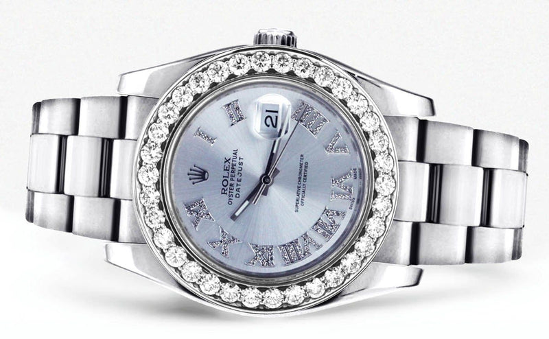 Diamond Rolex Datejust | Stainless Steel | Diamond Silver Roman Numeral Dial | 36 MM