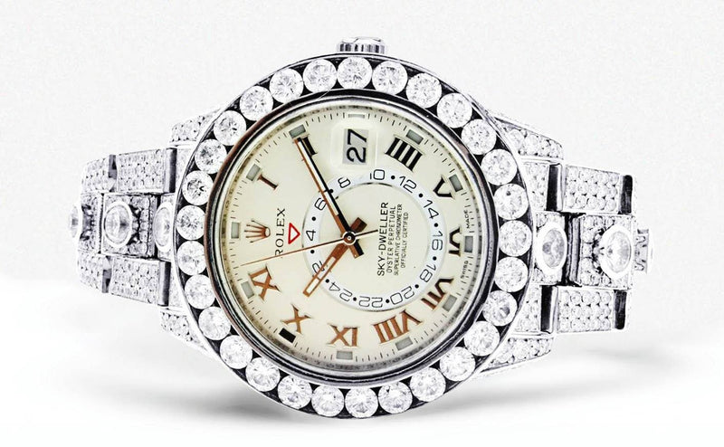 Diamond Rolex Sky Dweller | 18K White Gold | 42 Mm