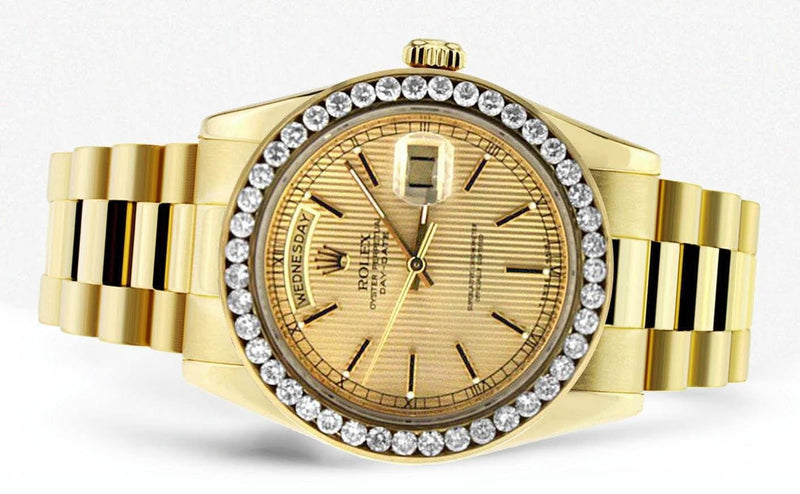 Diamond Rolex Day-Date | 18K Yellow Gold