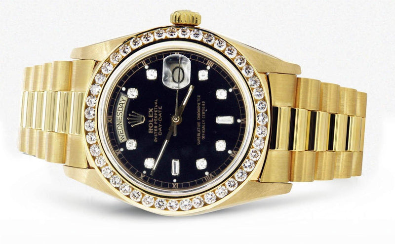 Diamond Rolex Day-Date | 18K Yellow Gold