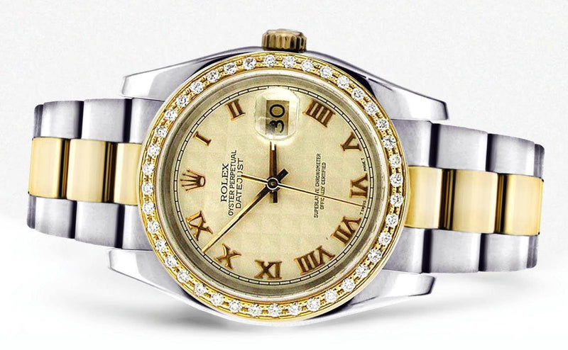 Diamond Rolex Datejust | 18K Yellow Gold | 36 Mm