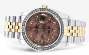 Diamond Rolex Datejust | 36 MM | 18K Yellow Gold and Stainless Steel | Jubilee Band | Flower Diamond Dial | 1.4 Carats