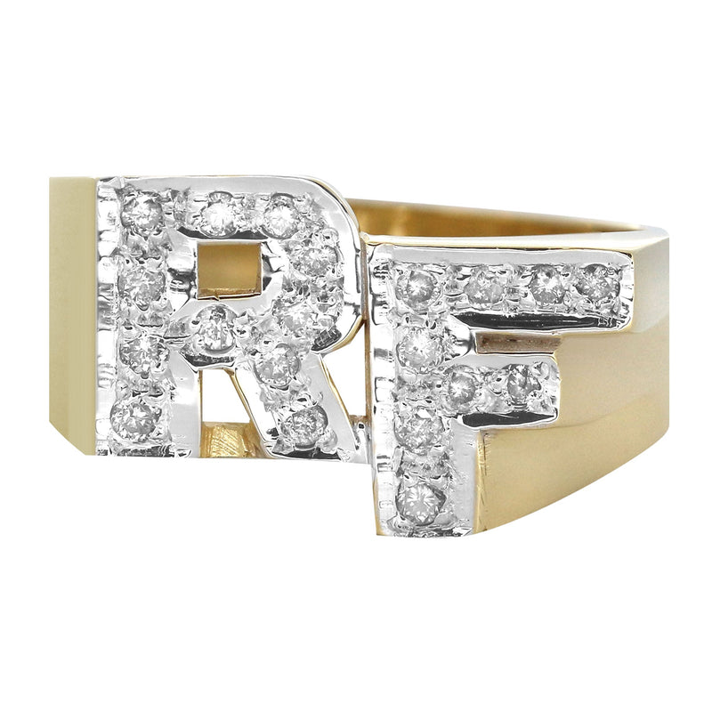 14K Diamond Initials Gold Name Ring | Style #100