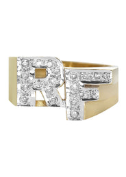 14K Diamond Initials Gold Name Ring | Style #100
