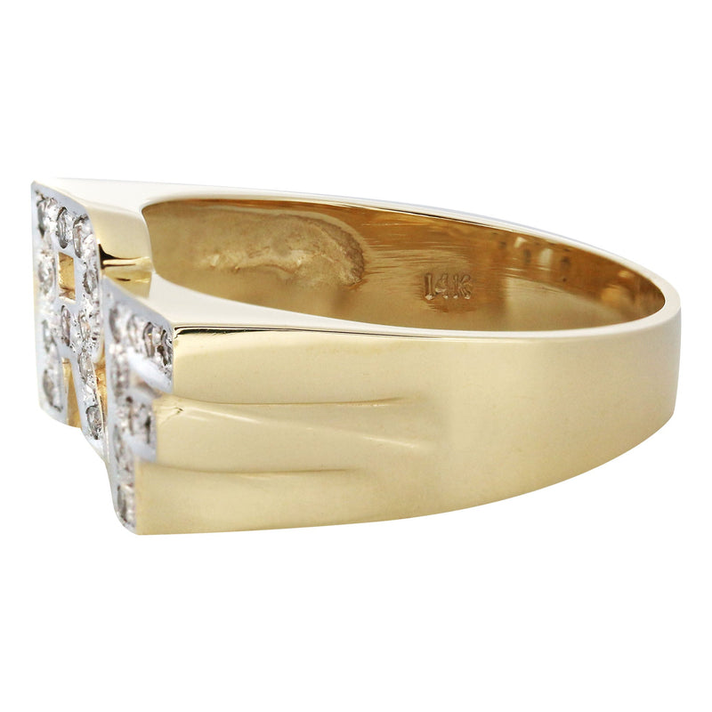 14K Diamond Initials Gold Name Ring | Style #100
