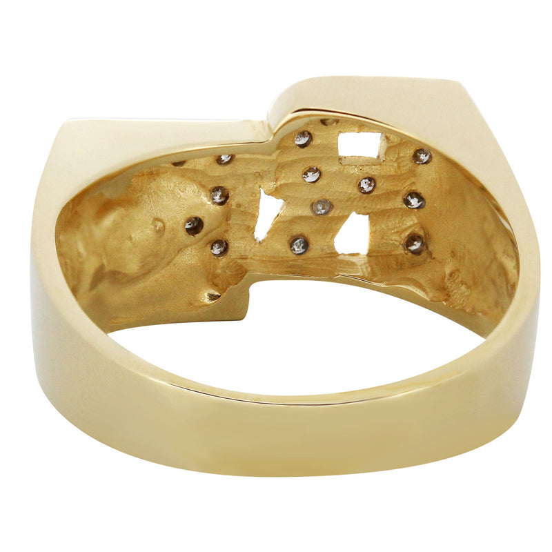 14K Diamond Initials Gold Name Ring | Style #100