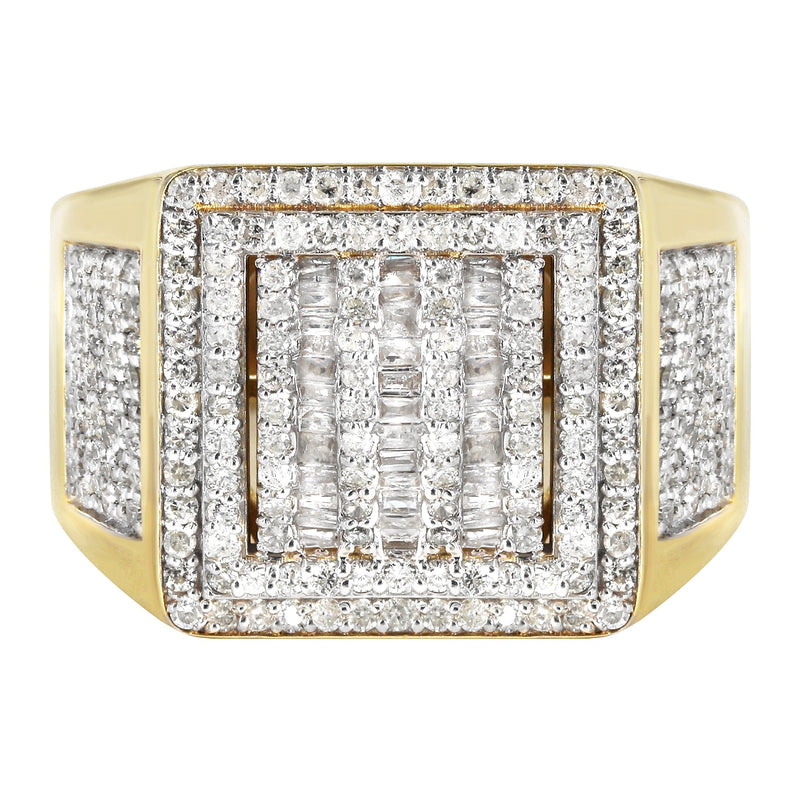 Mens Baguette Diamond Pinky Ring  | 1.53 Carats | 10.3 Grams