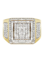 Mens Baguette Diamond Pinky Ring  | 1.53 Carats | 10.3 Grams