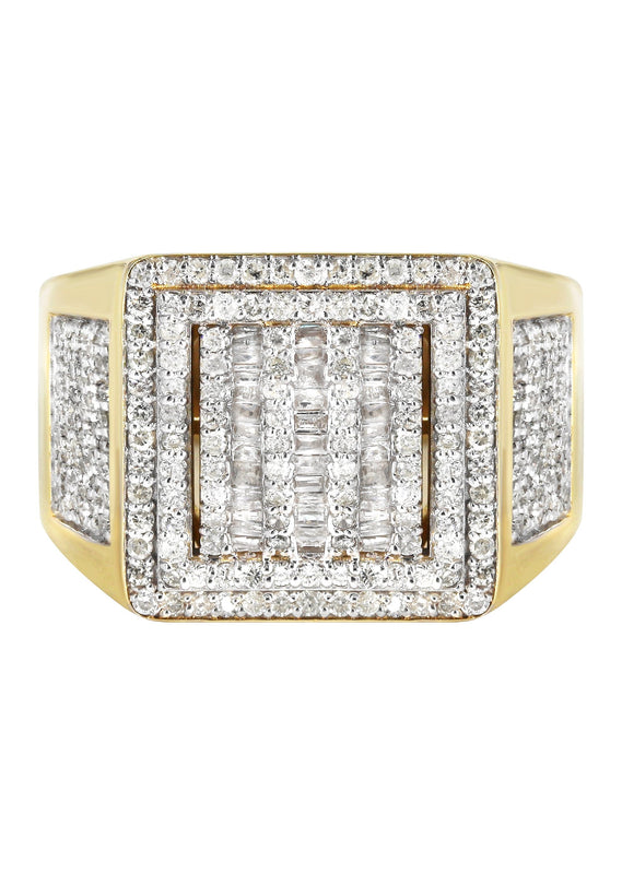Mens Baguette Diamond Pinky Ring  | 1.53 Carats | 10.3 Grams