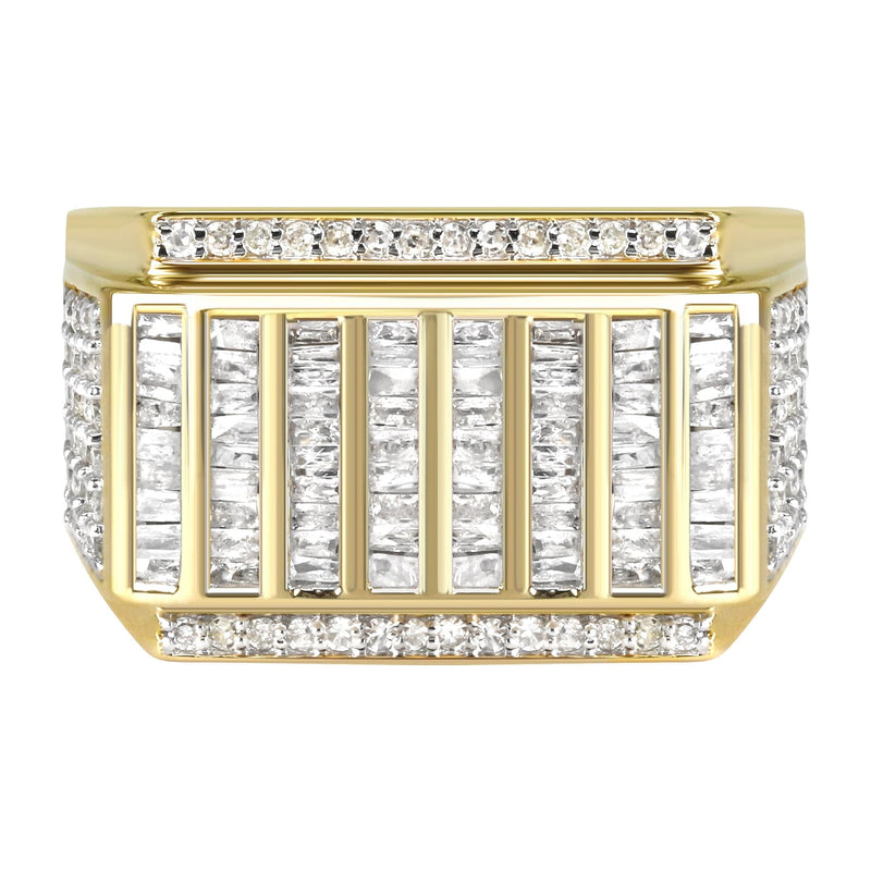 Mens Baguette  Diamond Ring | 1.25 Carats | 9.9 Grams
