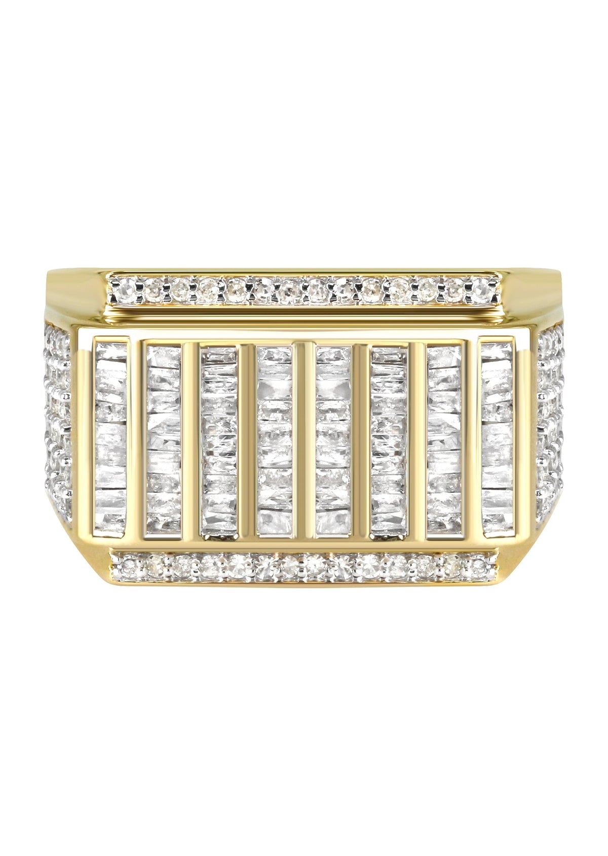 Mens Baguette  Diamond Ring | 1.25 Carats | 9.9 Grams