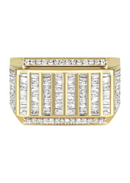 Mens Baguette  Diamond Ring | 1.25 Carats | 9.9 Grams