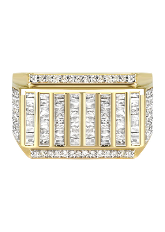 Mens Baguette  Diamond Ring | 1.25 Carats | 9.9 Grams