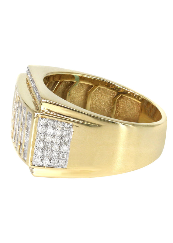 Mens Baguette  Diamond Ring | 1.25 Carats | 9.9 Grams