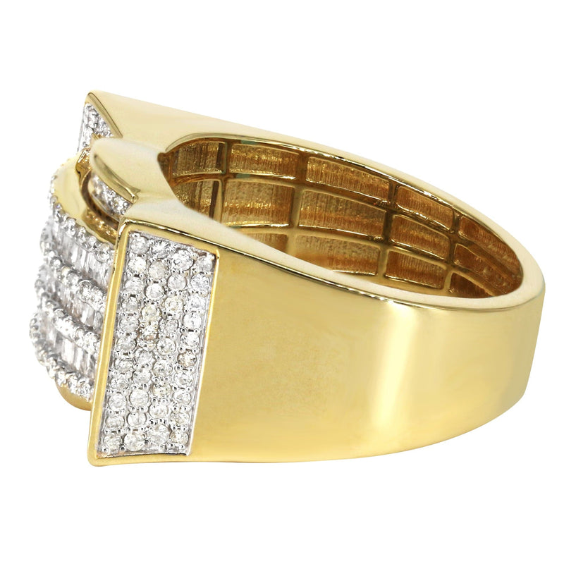 Mens Baguette Diamond Pinky Ring  | 1.78 Carats | 8.5 Grams