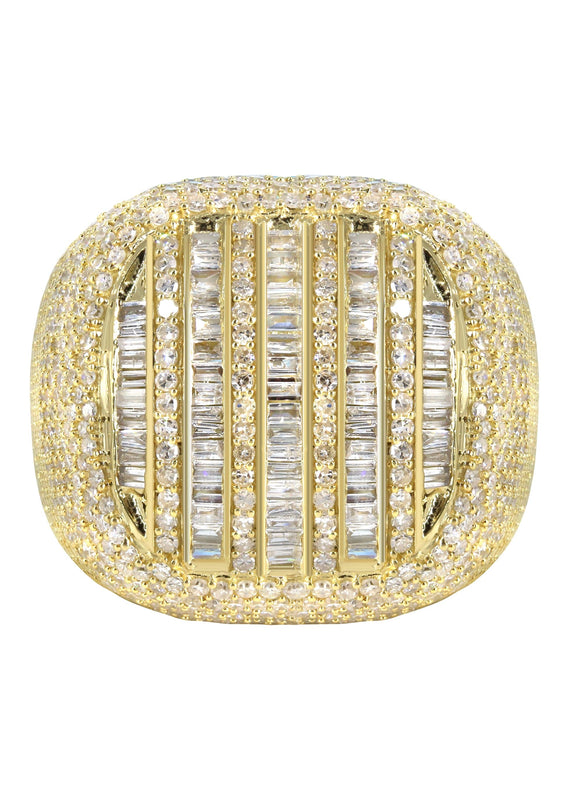 Mens Baguette Diamond Pinky Ring  | 4.15 Carats | 16.9 Grams