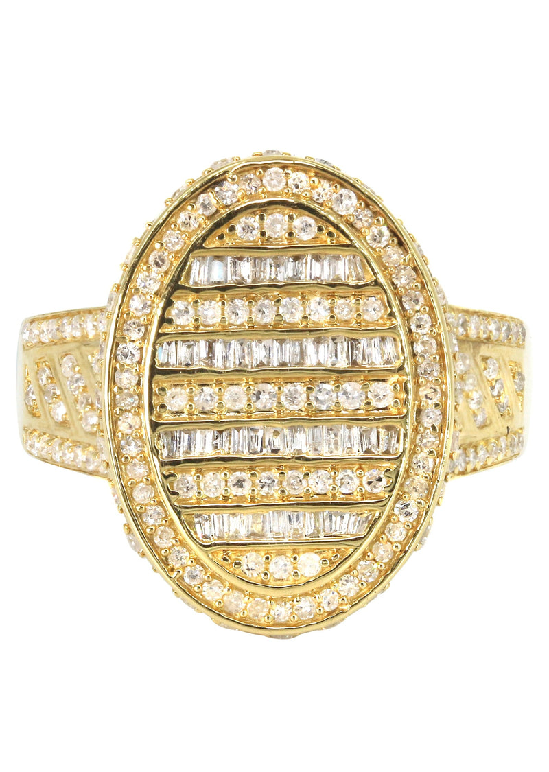 Mens Baguette Diamond Pinky Ring  | 1.19 Carats | 7.8 Grams