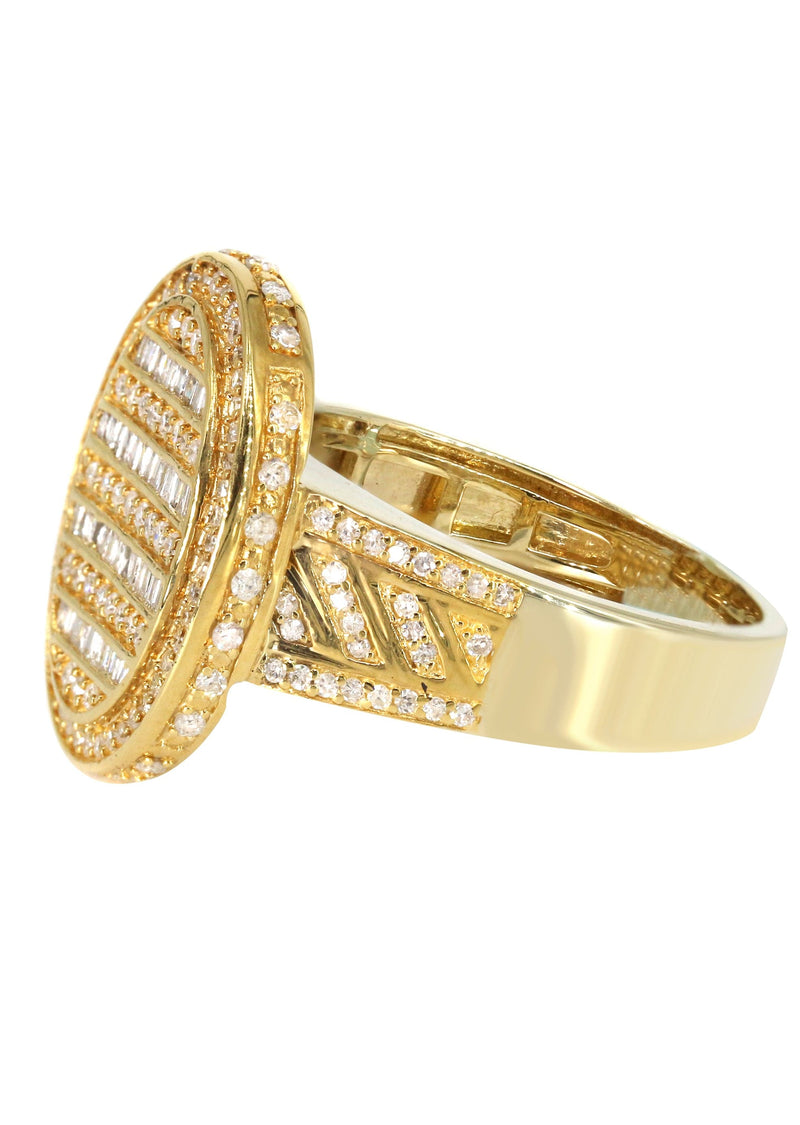 Mens Baguette Diamond Pinky Ring  | 1.19 Carats | 7.8 Grams