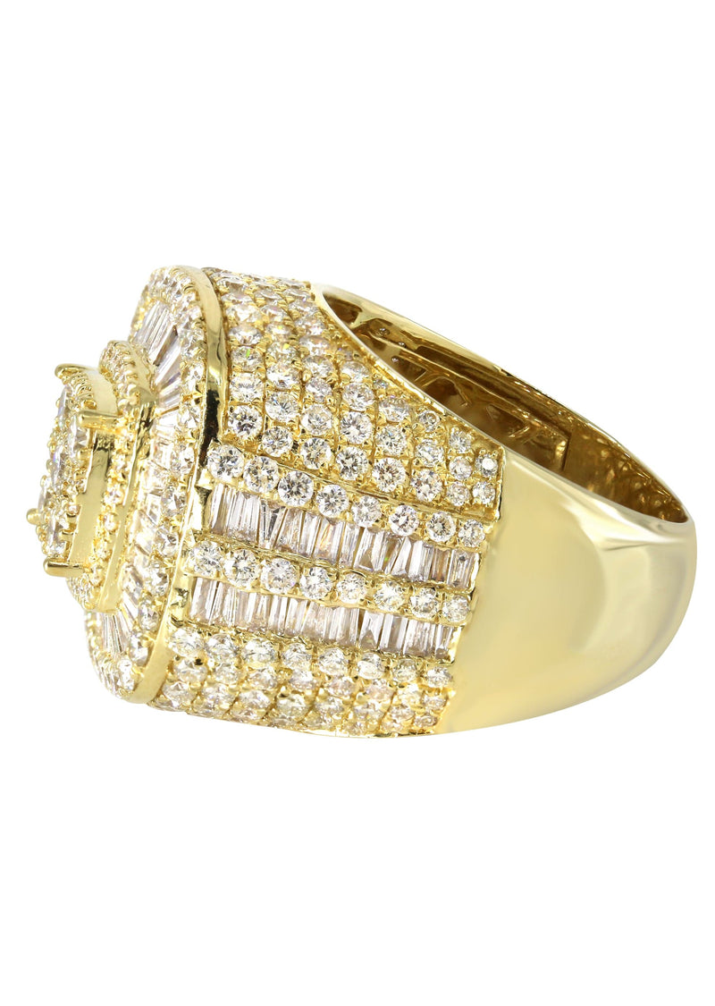 Mens Baguette Diamond Pinky Ring  | 7.71 Carats | 14.9 Grams