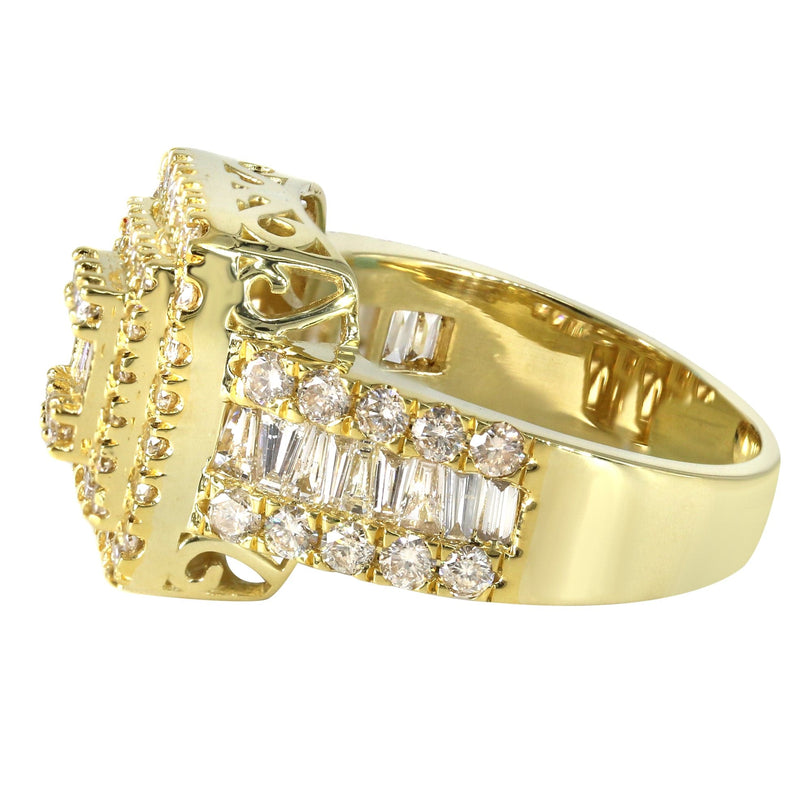 Mens Baguette Diamond Pinky Ring  | 3.36 Carats | 10.2 Grams