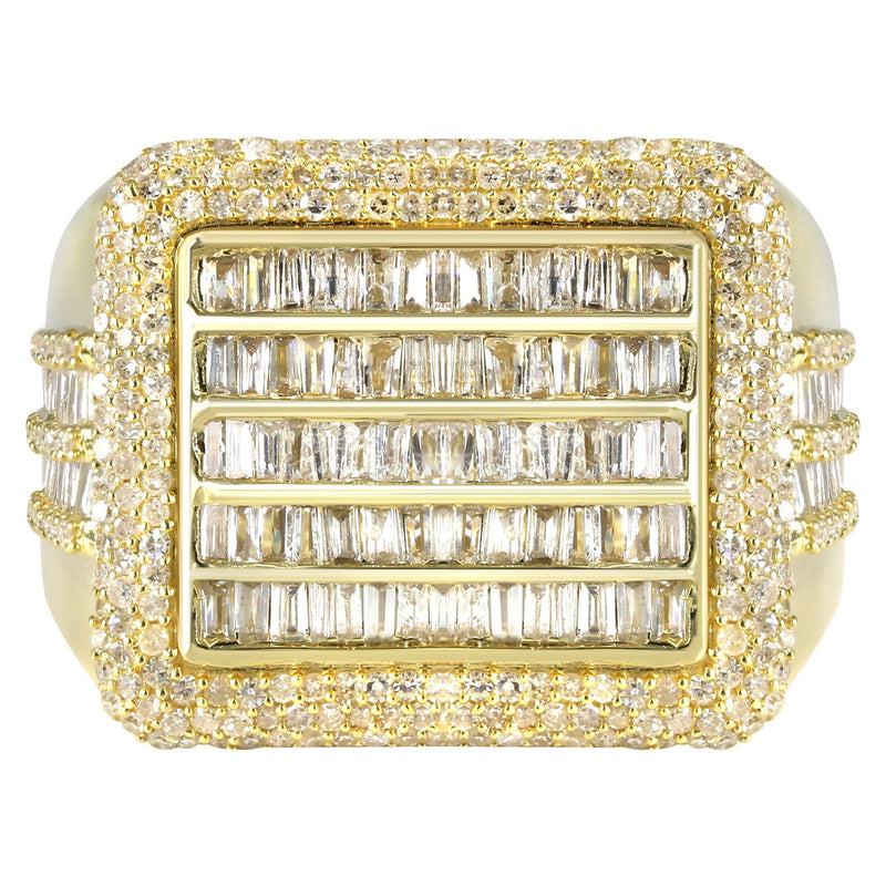 Mens Baguette Diamond Pinky Ring  | 1.85 Carats | 8.9 Grams
