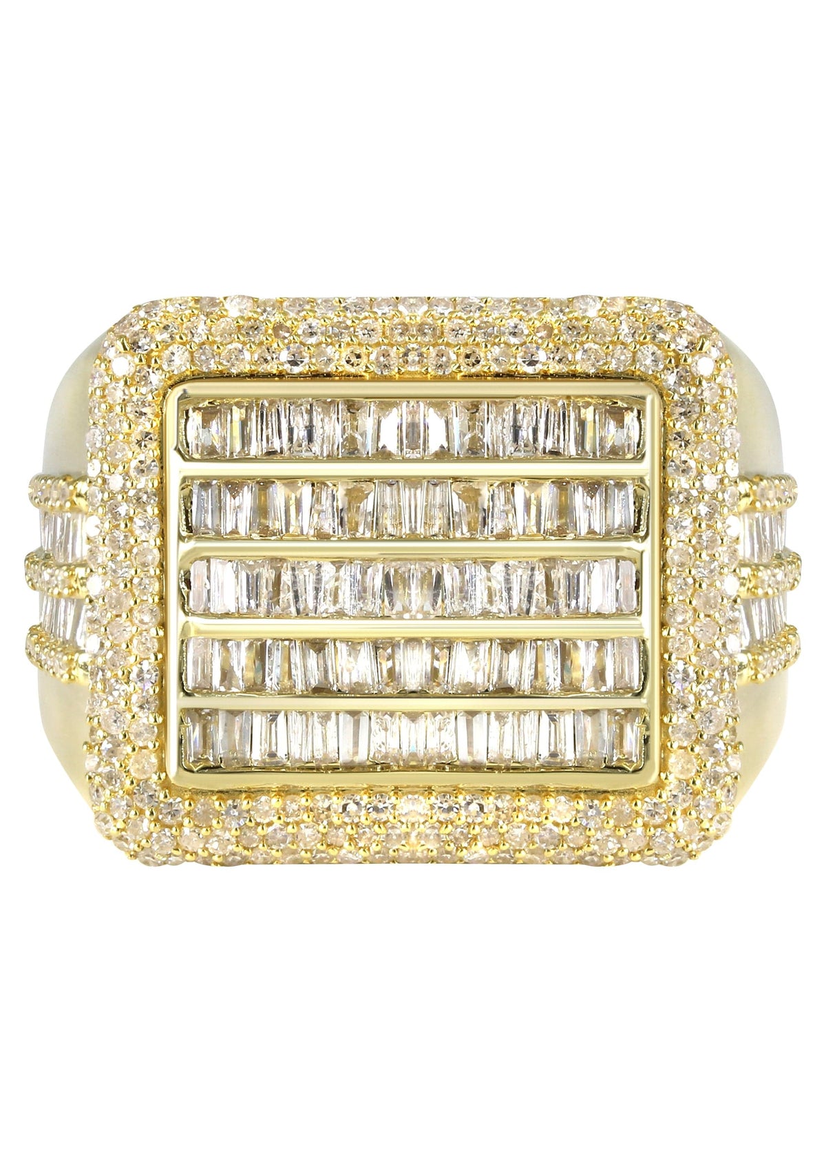 Mens Baguette Diamond Pinky Ring  | 1.85 Carats | 8.9 Grams