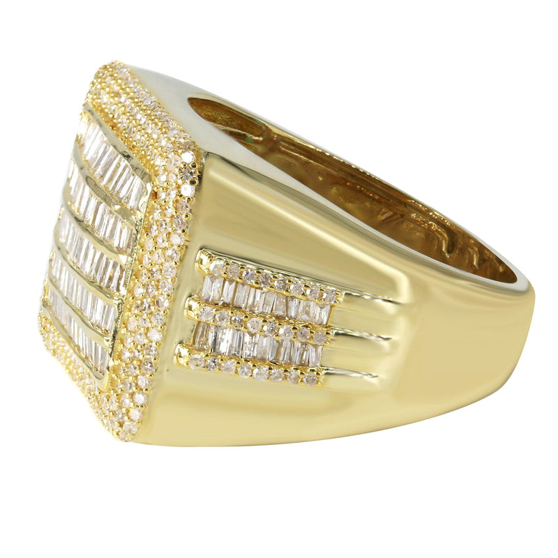 Mens Baguette Diamond Pinky Ring  | 1.85 Carats | 8.9 Grams