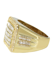 Mens Baguette Diamond Pinky Ring  | 1.85 Carats | 8.9 Grams