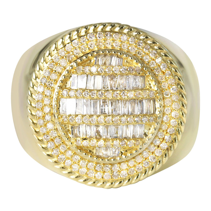 Mens Baguette Diamond Pinky Ring  | 0.89 Carats | 10.3 Grams