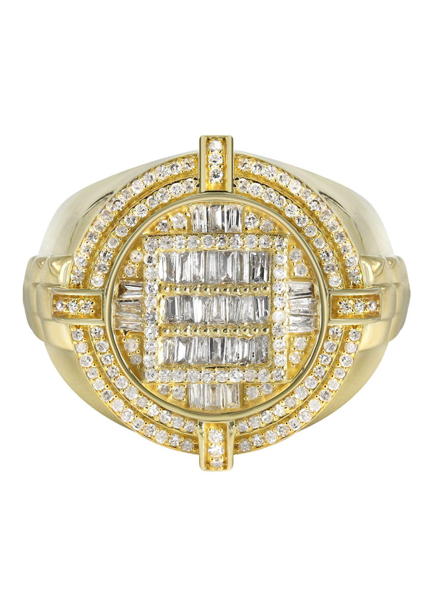 Mens Baguette Diamond Pinky Ring  | 0.92 Carats | 9.8 Grams
