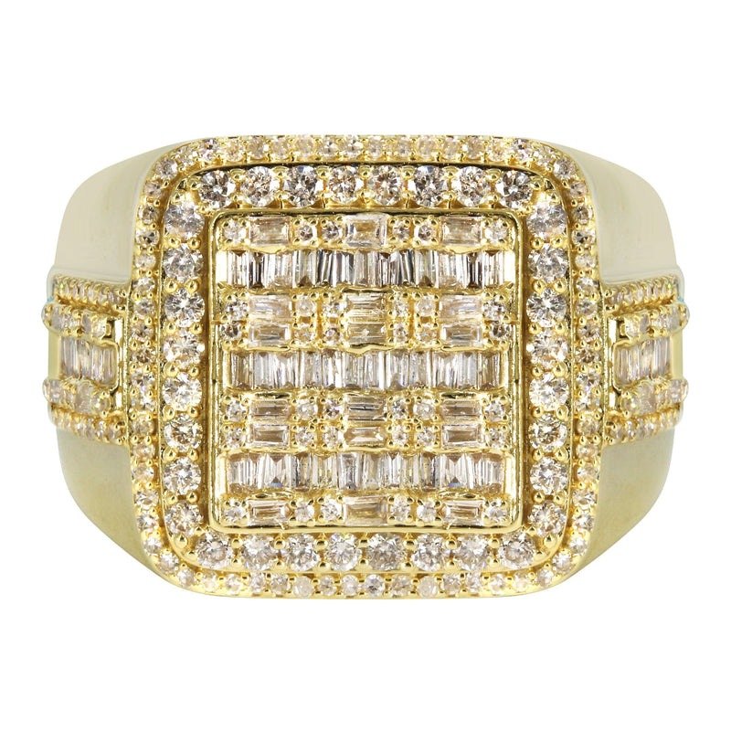 Mens Baguette Diamond Pinky Ring  | 1.75 Carats | 10.7 Grams
