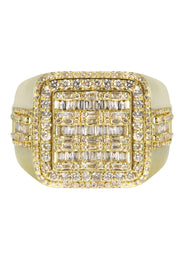 Mens Baguette Diamond Pinky Ring  | 1.75 Carats | 10.7 Grams