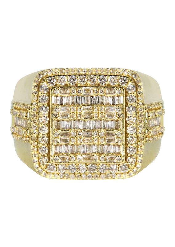 Mens Baguette Diamond Pinky Ring  | 1.75 Carats | 10.7 Grams