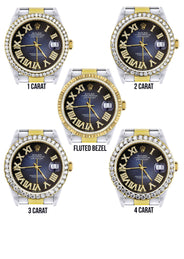 Gold & Steel Rolex Datejust Watch 16233 for Men  | 36Mm | Blue Black Roman Dial | Oyster Band