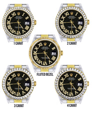 Gold & Steel Rolex Datejust Watch 16233 for Men | 36Mm | Black Roman Dial | Oyster Band