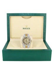 Diamond Gold Rolex Watch For Men 16233 | 36MM | Full Diamond Roman Dial | Oyster Band