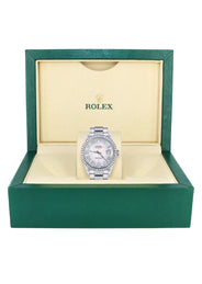 Diamond Mens Rolex Datejust Watch 16200 | 36Mm | Light Blue Mother Of Pearl Roman Numeral Dial | Oyster Band