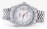 Mens Rolex Datejust Watch 16200 | Fluted Bezel | 36Mm | Mother of Pearl Roman Dial | Jubilee Band