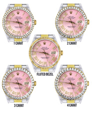 Gold & Steel Rolex Datejust Watch 16233 for Men | 36Mm | Pink Roman Dial | Oyster Band