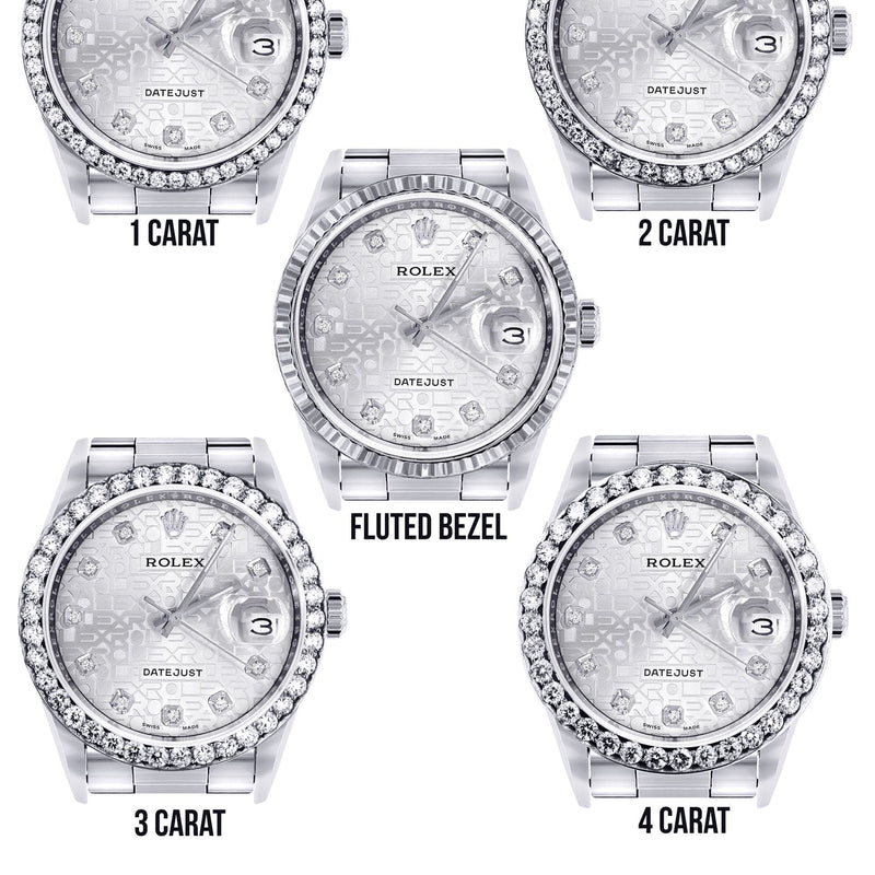 Diamond Mens Rolex Datejust Watch 16200 | 36Mm | Diamond Rolex Textured Roman Numeral Dial | Oyster Band
