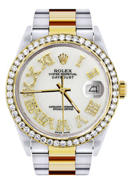 Gold & Steel Rolex Datejust Watch 16233 for Men | 36Mm | White Roman Dial | Oyster Band